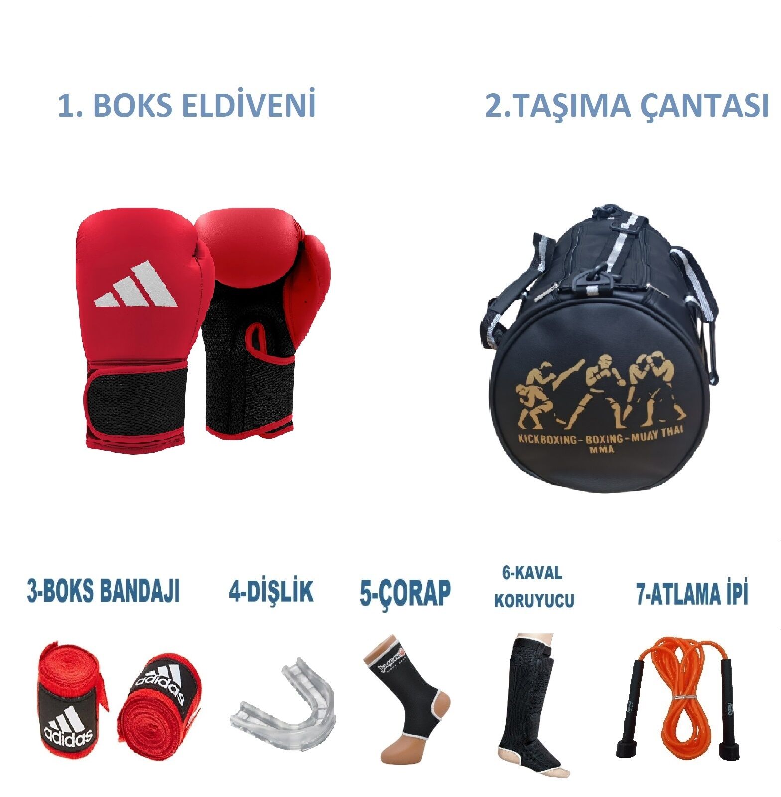 ADİDAS Boks Sporcu Çantalı antrenman Seti Boxing, Adidas Adih25 Boks Eldiveni ve Ekipmanı, Gifttoom,