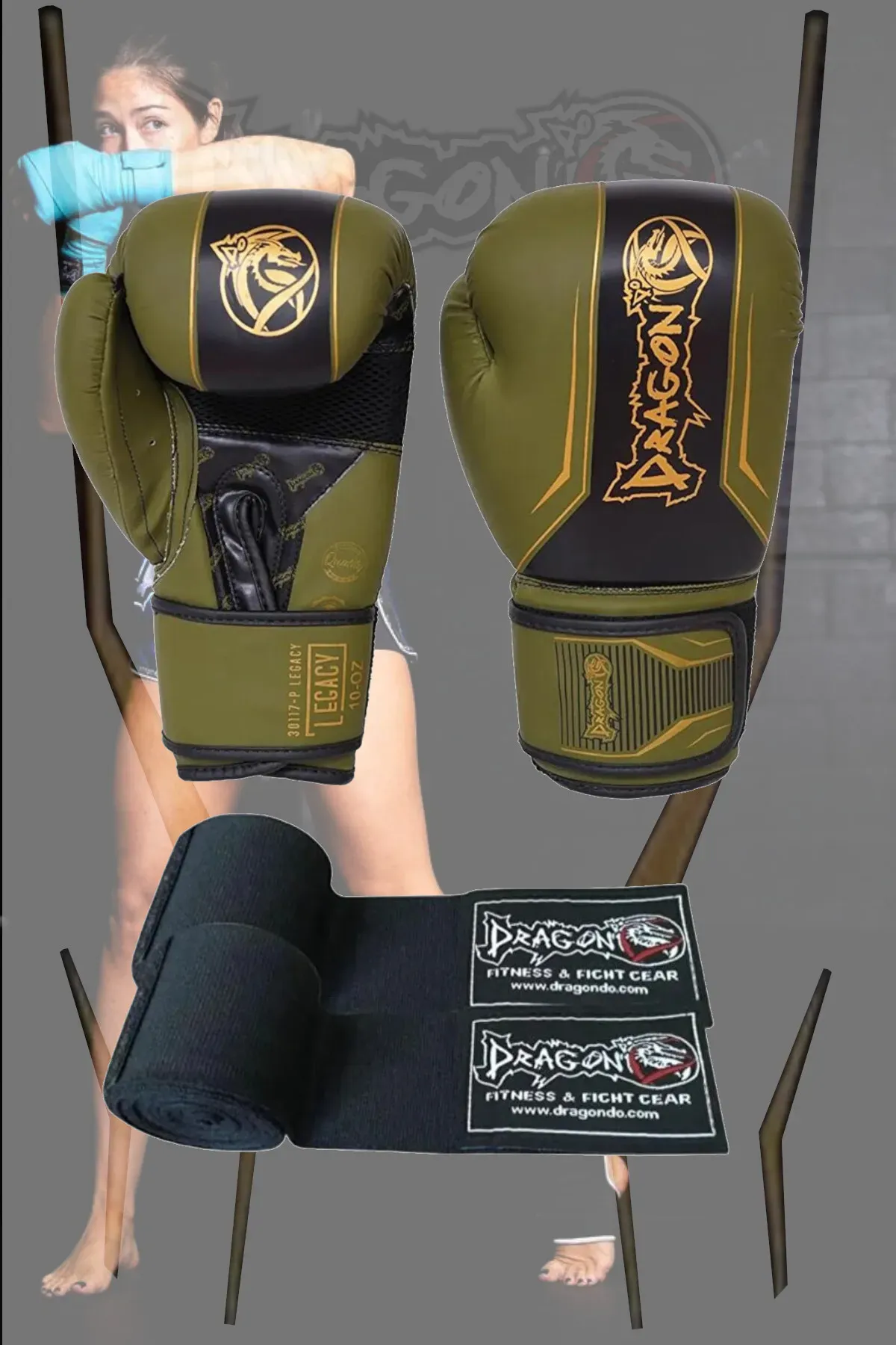 Dragon Legacy Boks Eldiveni Kickboks MuayThai Müsabaka Antreman dragon boks eldiveni2'li Set