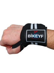 Bikeyf Fitness, Halter Ağırlık Bilek Bandajı, El Bilek Bandı, Gifttoom (Beyaz)