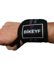 Bikeyf Fitness, Halter Ağırlık Bilek Bandajı, El Bilek Bandı, Gifttoom (Gri)