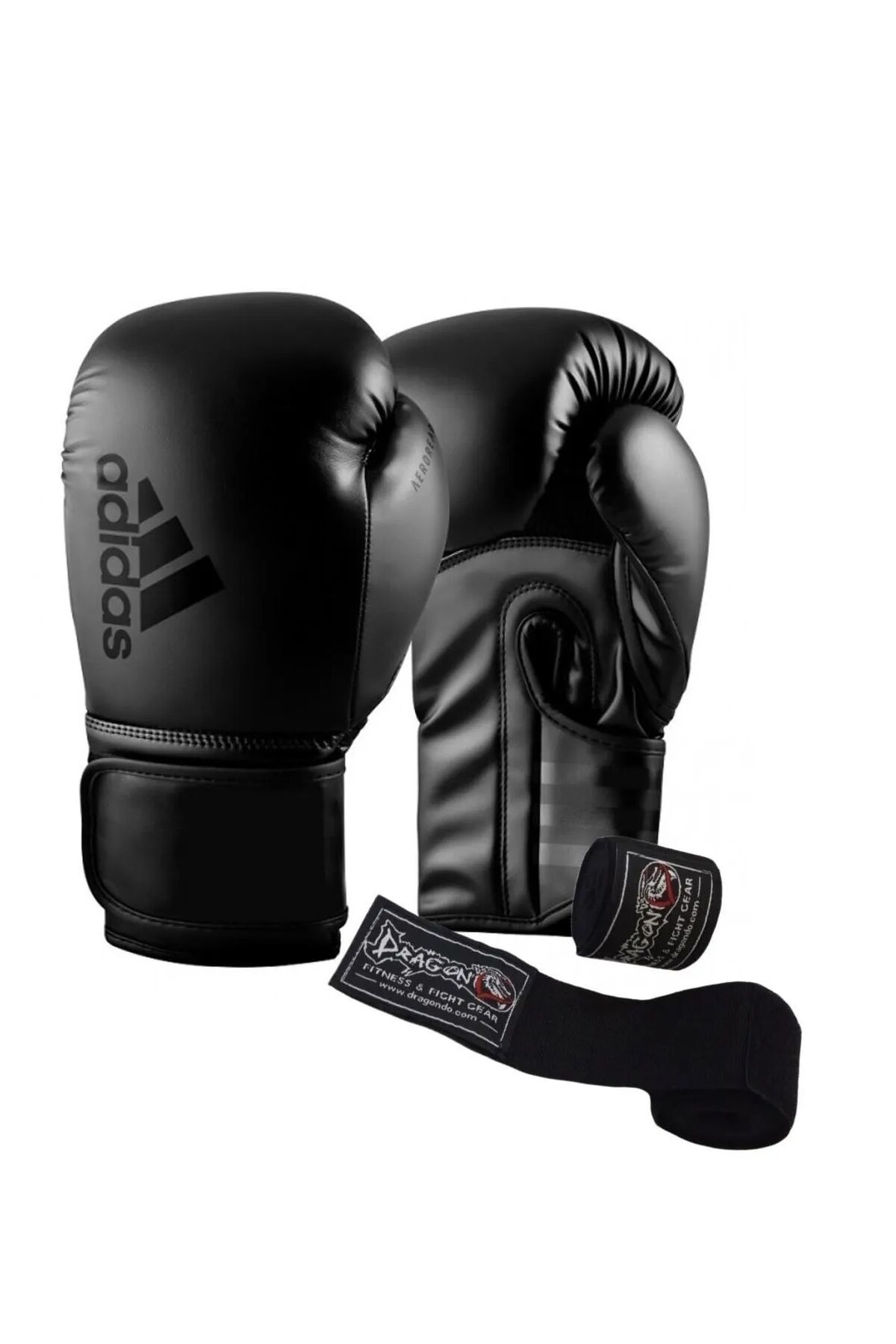 Adidas Hybrid80 Siyah Boks Eldiveni Ve Dragondo Boks Bandajı Set Boks Seti