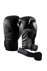 Adidas Hybrid80 Siyah Boks Eldiveni Ve Dragondo Boks Bandajı Set Boks Seti
