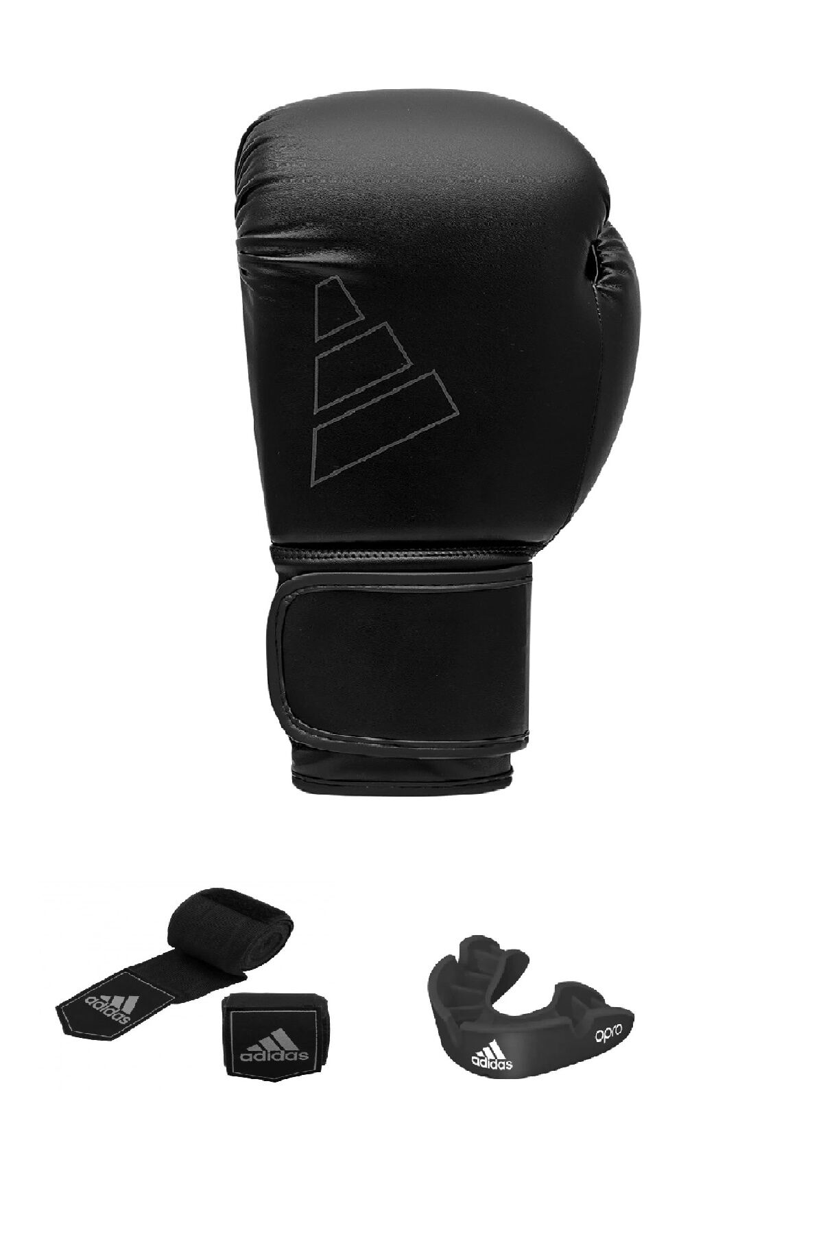Adidas Hybrid80 Boks Eldiveni , Boks Bandajı 3,5 Metre Ve Opro Bronz Dişlik 3'lü Set