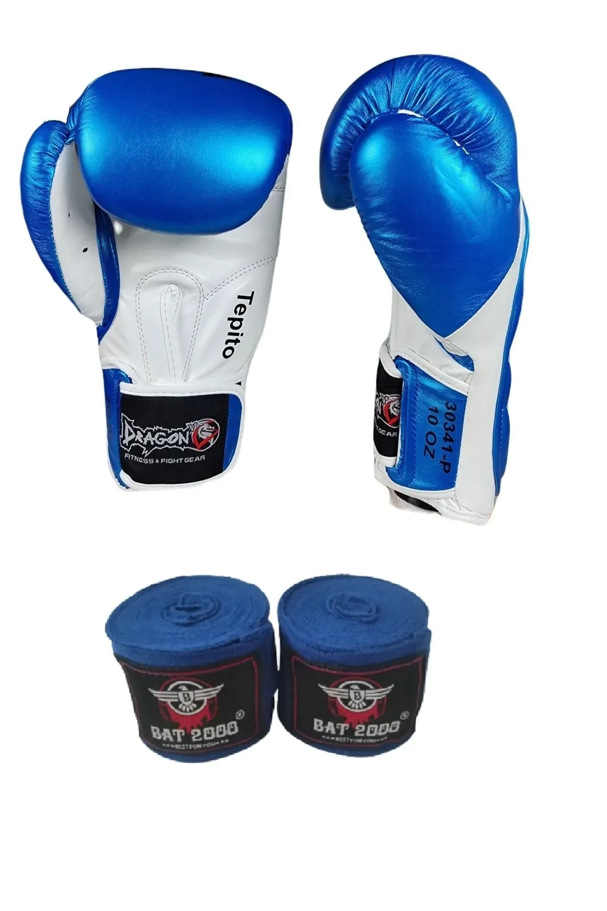 Dragon Tepito Boks  Kıck Boks  Muay Thai Eldiveni Ve Bat 2000 Bandaj 2'li Set