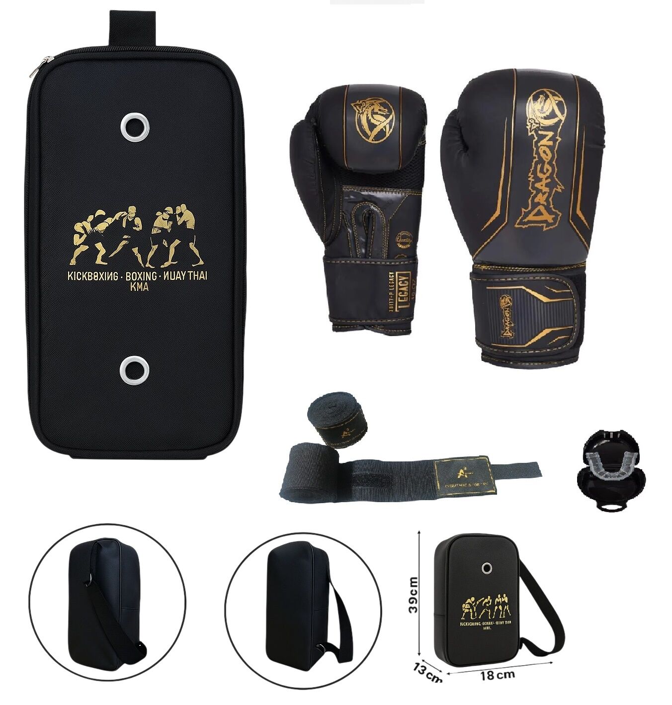 Legacy Boks Eldiveni Kick Boks Muay Thai Eldiveni 3'lü Set ve Eldiven Taşıma Çantalı