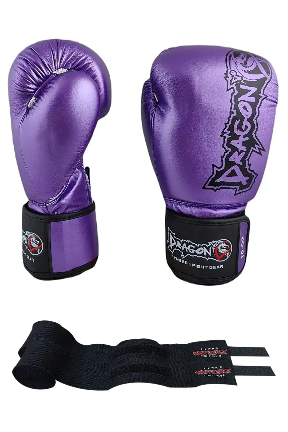 Dragon Favela Boks Kick Boks Muay Thai Eldiveni Ve Whiteface Boks Bandajı 2’li Set