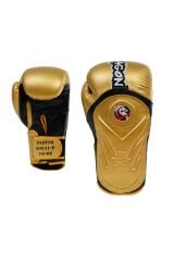 Tepito Altın Siyah Boks Eldiveni Kick Boks Muay Thai Eldiveni 3'lü Set ve Eldiven Taşıma Çantalı