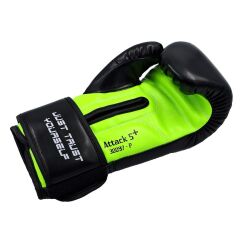 Attack 5 + Siyah Boks Eldiveni Kick Boks Muay Thai Eldiveni 3'lü Set ve Eldiven Taşıma Çantalı