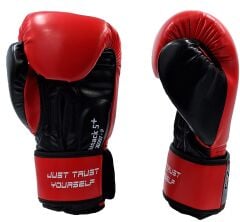 Attack 5 + Kırmızı Boks Eldiveni Kick Boks Muay Thai Eldiveni 3'lü Set ve Eldiven Taşıma Çantalı