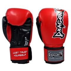 Attack 5 + Kırmızı Boks Eldiveni Kick Boks Muay Thai Eldiveni 3'lü Set ve Eldiven Taşıma Çantalı