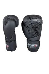 Dragon Yakuza Siyah Boks Eldiveni Seti (kırmızı bandaj Ve Dişlik) Kıck Boks Muay Thai, Antrenman, Müsabaka, Gifttoom