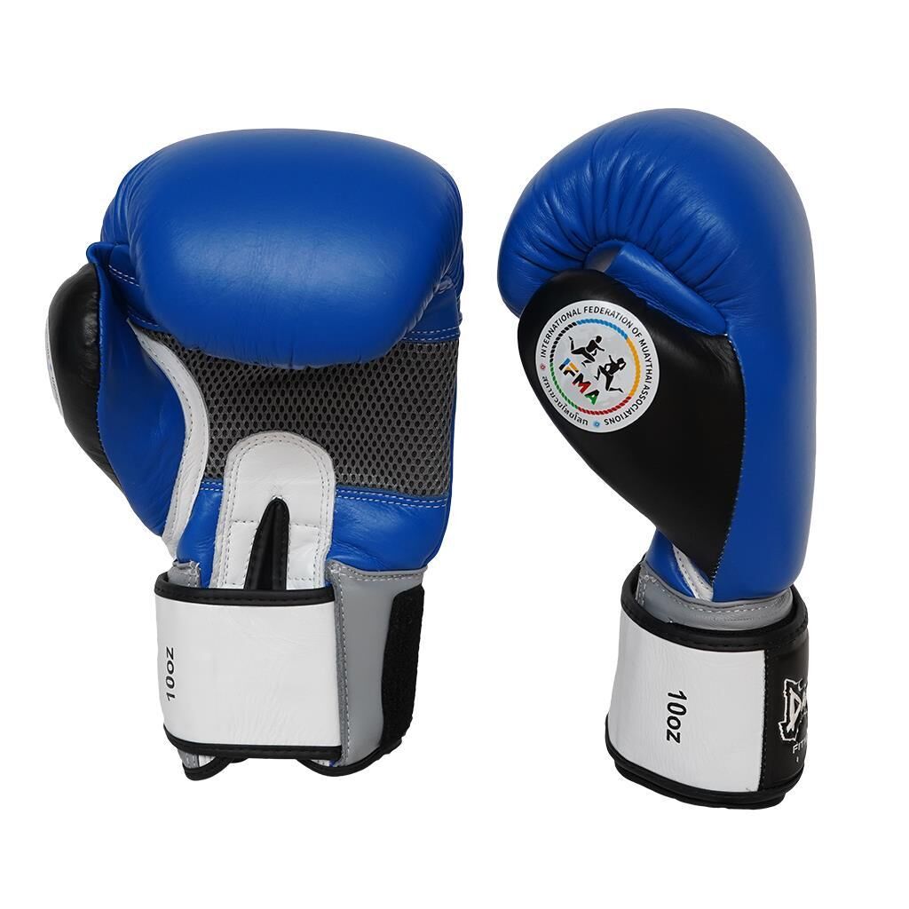 İfma Onaylı Deri Muay Thai Ve Kick Boks Eldiveni Mavi, Muay Thai Maç Eldiveni