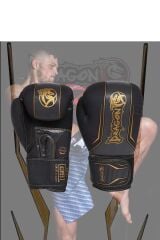 Dragon Legacy Boks Eldiveni Kickboks MuayThai Müsabaka Antreman dragon boks eldiveni2'li Set siyah