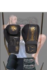 Dragon Legacy Boks Eldiveni Kickboks MuayThai Müsabaka Antreman dragon boks eldiveni2'li Set siyah
