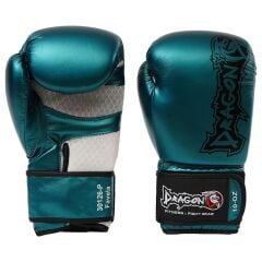 Dragon Favela Boks Kıck Boks Muay Thai Eldiveni Double dişlik ve beyaz bandajlı 3lü set Gifttoom turkuaz
